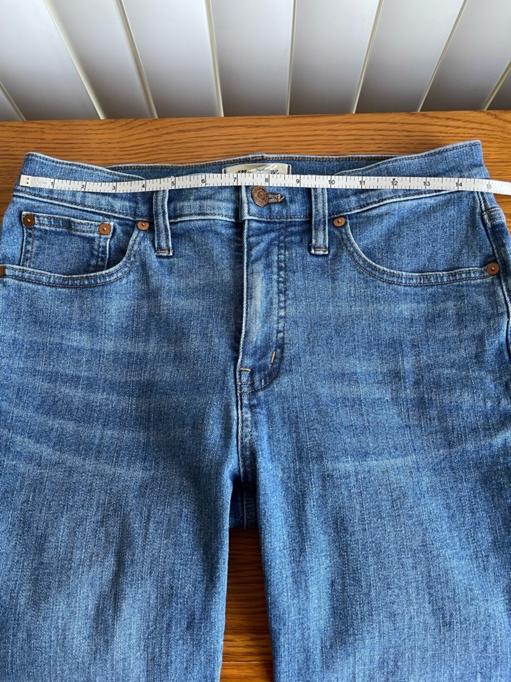 Madewell Mid-Rise Kick Out Crop Blue Jeans Size 28 - Picture 6 of 14